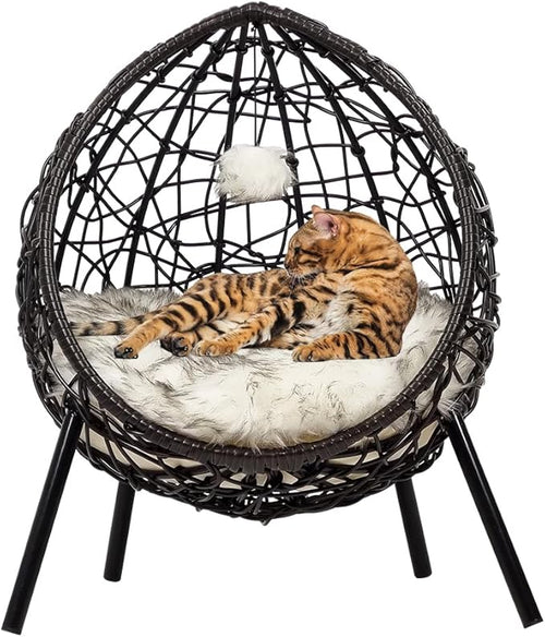 Cat Bed - Oval with Stand (Black)
