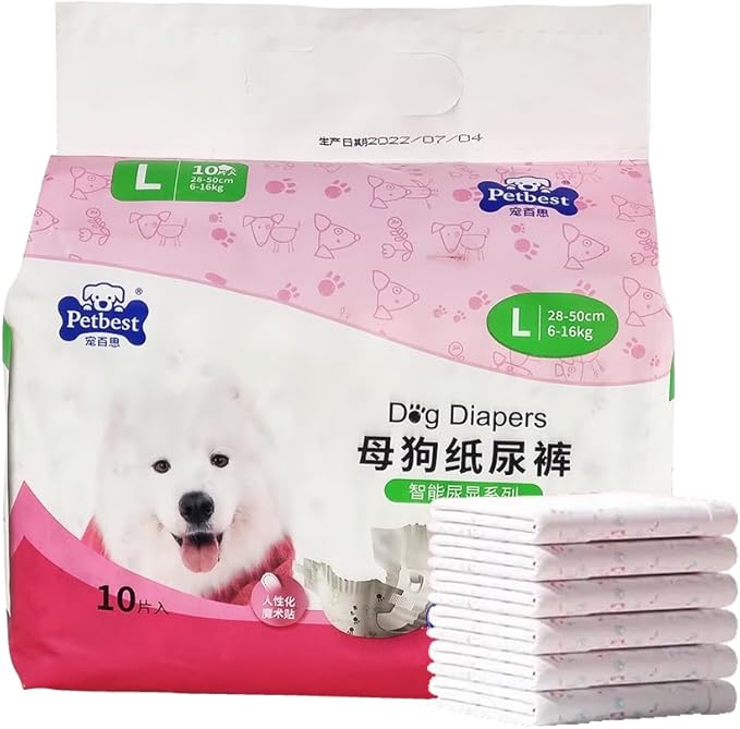 Female Dog Diapers (Pink) Large
