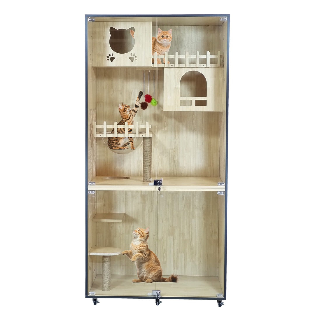 Wooden Cat Villa (B-10) Beige